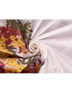Coton Lido - Fleurs aquarelles