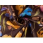 Cotton Fabric with Glitter Flowers