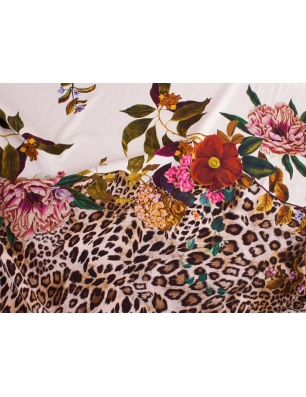Tricot Laila - Panthère et jardin fleuri