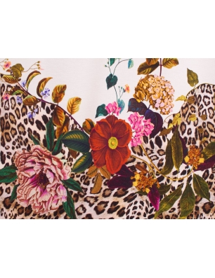 Laila Knitted fabric - leopard and flower garden - report