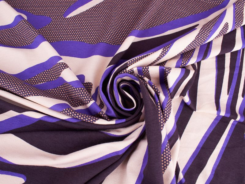 Kant knitted fabric - Navy zebra