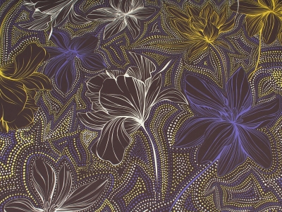 Gardenia-Muster - Blumen & Punkte - 2 Farben!