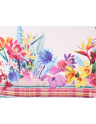 Steppas Blomster i kurv - 2 farver - Rapport