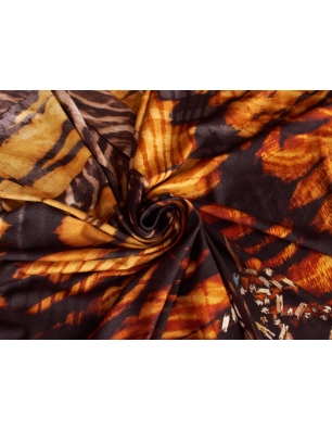 Tissu Papaya - Zebra en bruns - Rapport