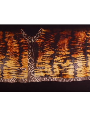 Papaya knitted fabric - brown zebra  - report