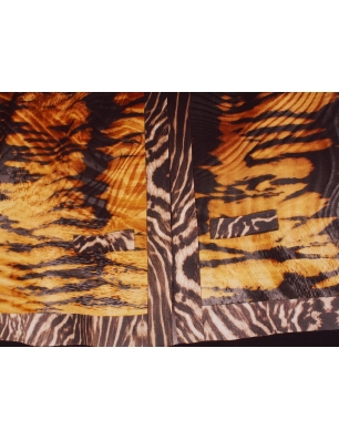 Dzianina Papaya - Zebra i brune nuancer - Rapport