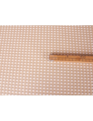 Jacquard Jind - Witte stippen op beige