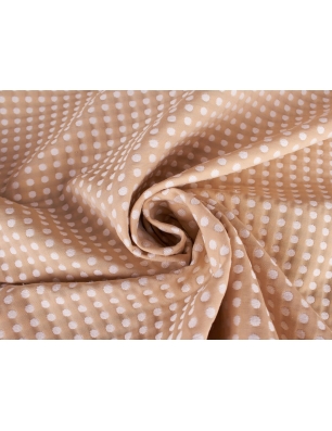Jacquard Jind - Witte stippen op beige