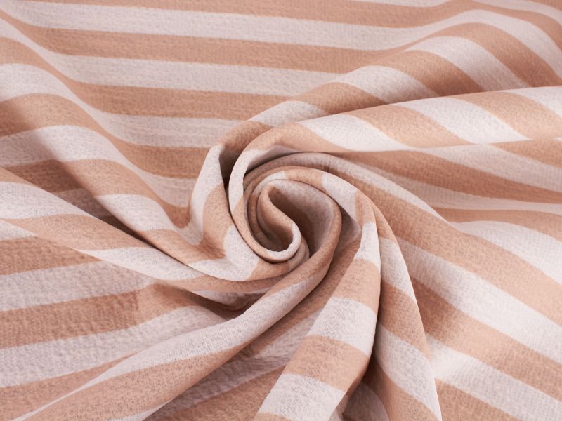 Tissu de sweat à double face Lindau - Rayures beiges