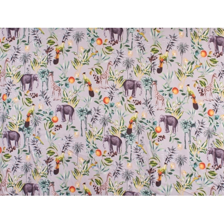 Țesătură Viskoză Lux - Elefanți și girafe