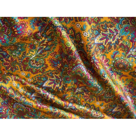 Kangas Viskoosi Raso foxy - Paisley-kuvio