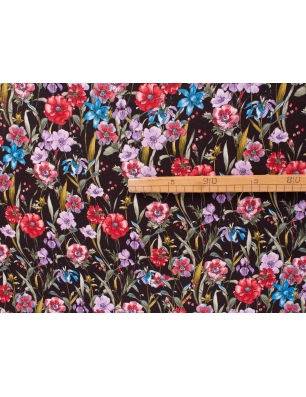 Viskóza Giavanetta - Květiny na černé