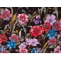 Viscose Giavanetta - Fleurs sur fond noir