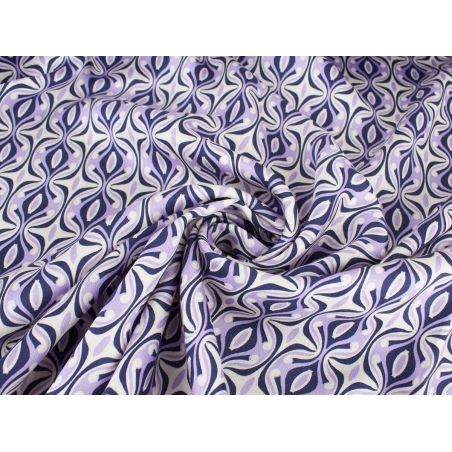 Viskoosi Raso Foxy - Violetit kuviot