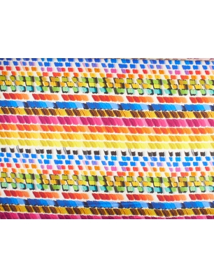 Tkanina Jedwab Sygnowany - Kolorowe Wzorki - w stylu Gucci