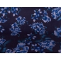 Velour Sort - Blå blomster