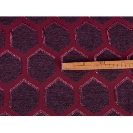 Tyget Jacquard Gavirate - Vinröd honungskaka