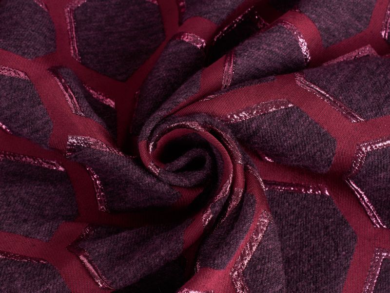 Tecido Jacquard Gavirate - Pano de mel bordô