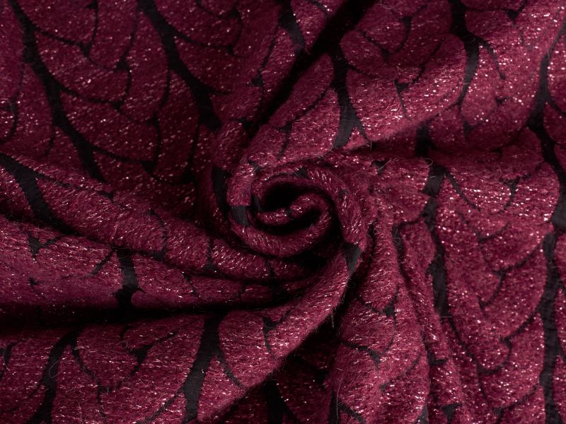 Tecido Jacquard Gressoney - Trança Bordô
