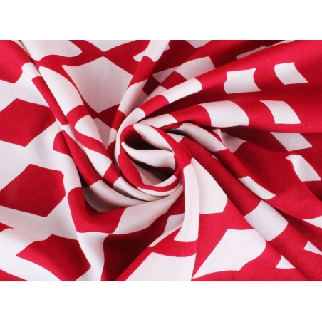 Viskóza Sandy - Bílo červené kosočtverce