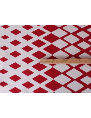 Віскоза Сендi - Біло-червоні ромби