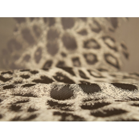 Zijde jacquard - Panterprint geweven in strepen