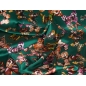 Silk fabric - Emerald and butterflies