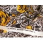 Silk fabric - Yellow roses on guipure - in the style of Dolce&Gabbana