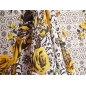 Шовк з підписом - Жовті троянди на гіпюрі - в стилі Dolce&Gabbana