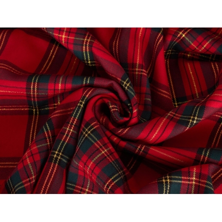 TWIST Fabric - Scottish tartan with gold thread