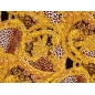 Tecido Jacquard Sorella - Ouro e estampa de pantera - no estilo Versace