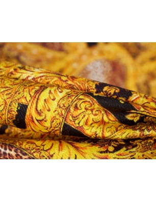 Jacquardtyg Sorella - Guld och pantermönster - i Versace-stil
