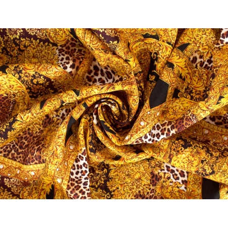 Jacquard Sorella - Or et imprimé panthère - dans le style Versace