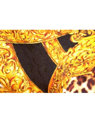 Jacquardtyg Sorella - Guld och pantermönster - i Versace-stil