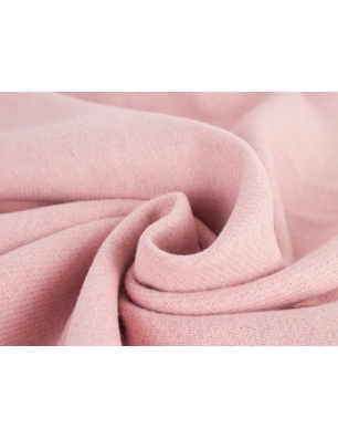 Tkanina na płaszcz - dwustronny wełniany twill - pudrowy róż/fuksja