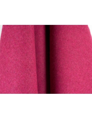 Tkanina na płaszcz - dwustronny wełniany twill - pudrowy róż/fuksja