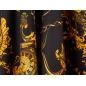 Zīda audums ar parakstu - Mehāniskie detaļas - Versace stilā Zīda audums ar parakstu - Mehāniskie detaļas - Versace stilā