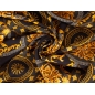 Soie signée - Piastre Dorate - dans le style de Versace
