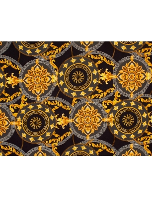 Tkanina Jedwab sygnowany - Piastre Dorate - w stylu Versace