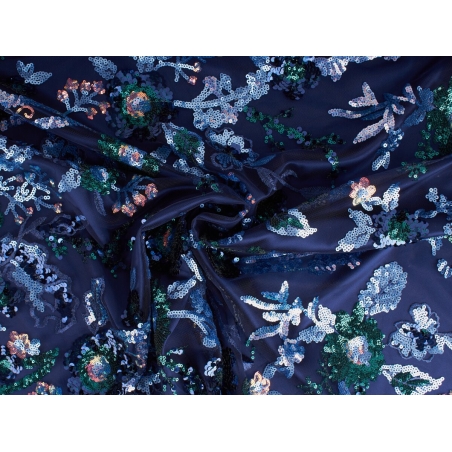 Pizzo HOLO - ricamato con paillettes su tulle