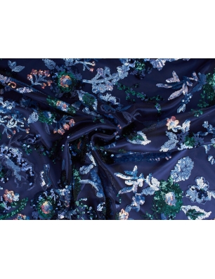 Pizzo HOLO - ricamato con paillettes su tulle