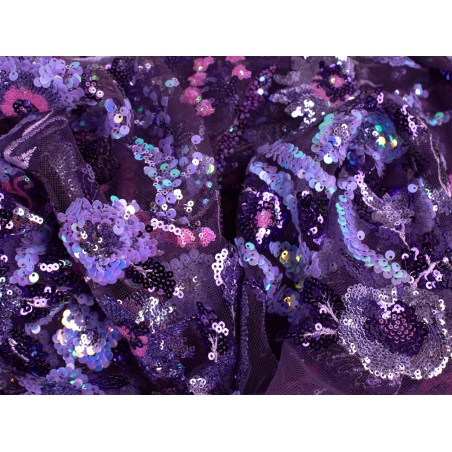 Dentelle HOLO - brodée de sequins sur tulle.
