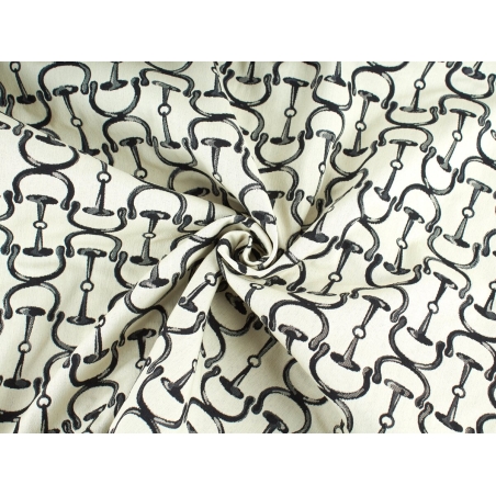Țesătură Jacquard semnată - Etriers - în stilul Hermès