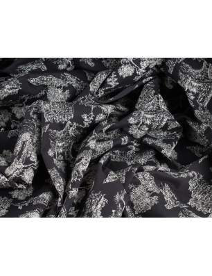 Tecido Jacquard assinado - Unicorno - no estilo Dior.
