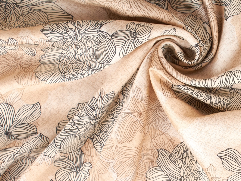 Viscose materiał - Flores delicadas - cores