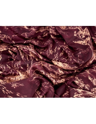 Stof Viscose Raso Foxy - Giungla bordeaux