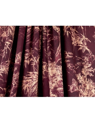 Tyget Viskos Raso Foxy - Djungel bordeaux