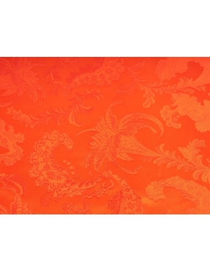 Tkanina jedwabna żakardowy w stylu Gucci - ognista papaya