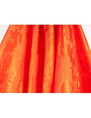 Tkanina jedwabna żakardowy w stylu Gucci - ognista papaya