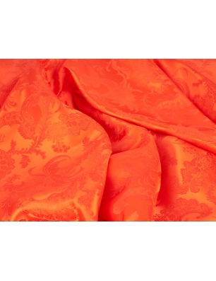 Tkanina jedwabna żakardowy w stylu Gucci - ognista papaya